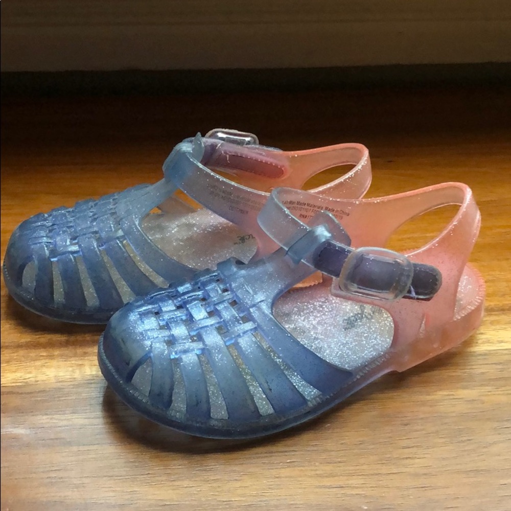 Pink and blue jellies for toddler girl